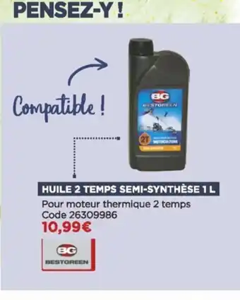 Bricomarché Huile 2 Temps Semi-Synthése 1L offre