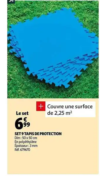 Auchan Set 9 Tapis De Protection offre