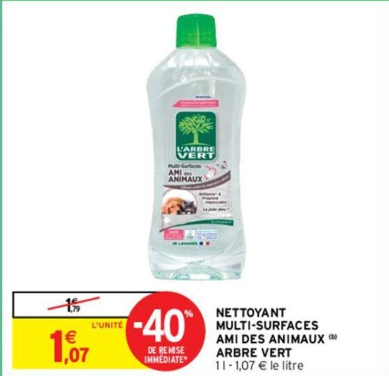 Promo Nettoyant multisurfaces ami des animaux arbre vert chez
