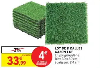 Intermarché Express Lot de 11 dalles gazon 1 m offre