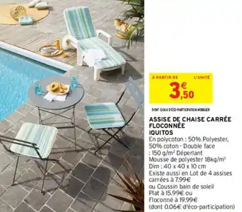 Assise de chaise carrée floconnée iquitos