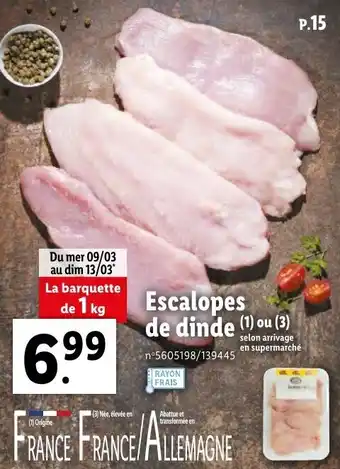 Lidl Escalopes de dinde offre