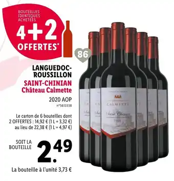 Lidl Saint-chinian château calmette offre