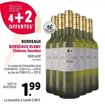 Lidl Bordeaux blanc château jourdan offre