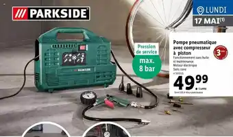 Lidl Pompe Pneumatique Avec Compresseur à Piston Parkside offre
