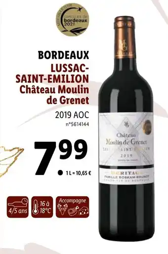 Lidl Lussac-Saint-Émilion Château Moulin de Grenet offre
