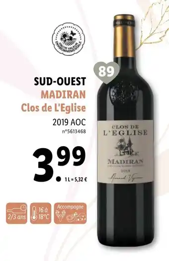 Lidl Madiran clos de L'Eglise offre