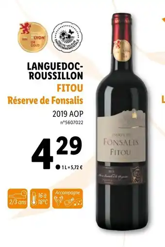 Lidl Fitou Réserve de Fonsalis offre