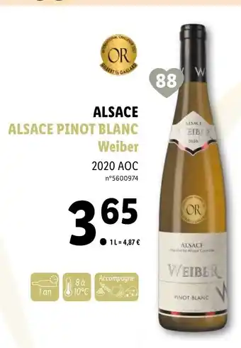 Lidl Alsace Pinot Blanc Weiber offre
