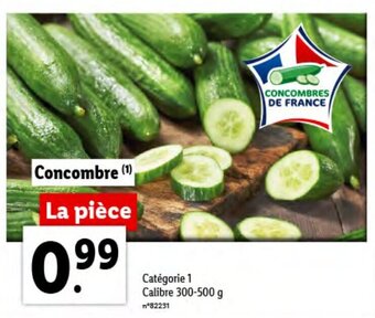 Lidl Concombre offre