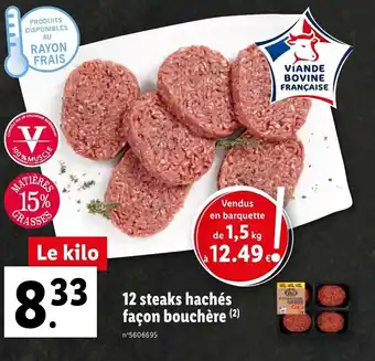 Lidl 12 steaks hachés façon bouchère offre