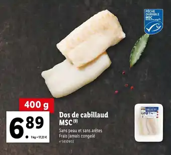 Lidl Dos de cabillaud MSC offre