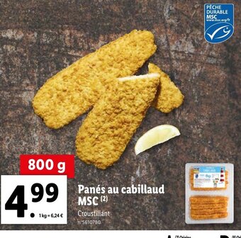 Lidl Panés au cabillaud MSC offre