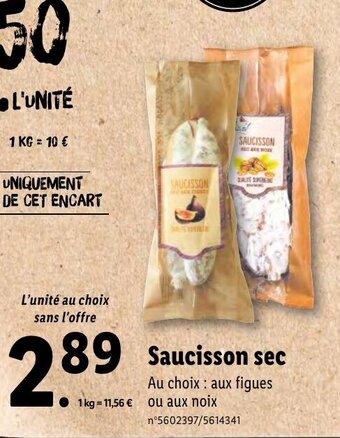 Lidl Saucisson Sec offre