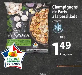 Lidl Champignons de Paris offre