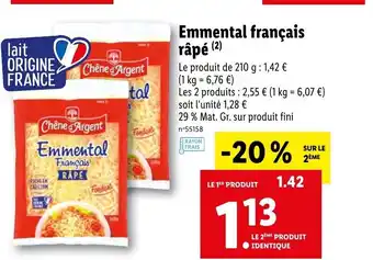 Lidl Emmental Français Râpé offre