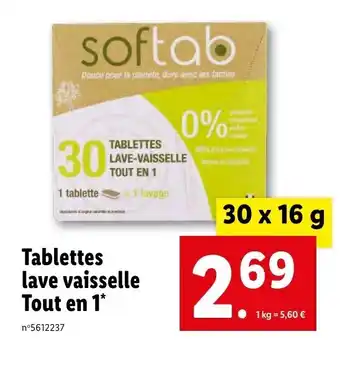 Lidl Tablettes Lave Vaisselle offre