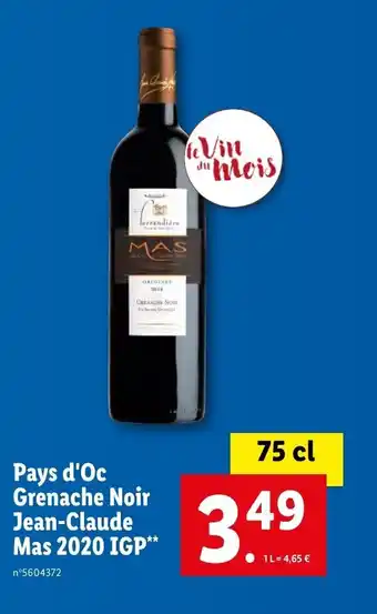 Lidl Pays d'Oc Grenache Noir offre