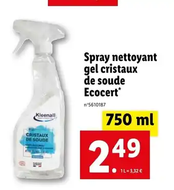 Lidl Spray Nettoyant Gel Cristaux offre