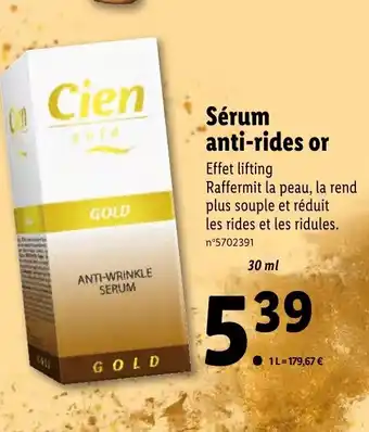 Lidl Sérum Anti-Rides Or offre