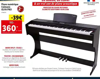 Lidl Piano Numérique Colmann offre