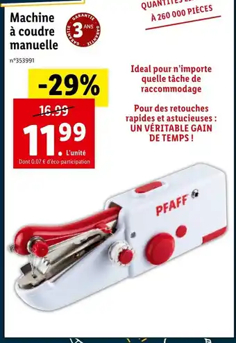 Lidl Machine à Coudre Manuelle offre