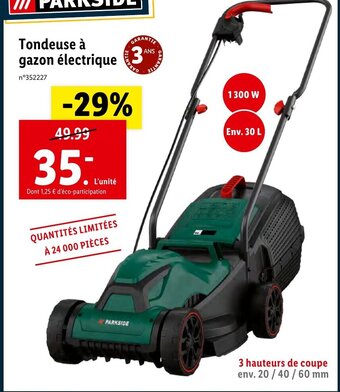 Lidl Tondeuse à Gazon électrique offre