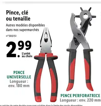Lidl Petit Clé Ou Tenaille offre