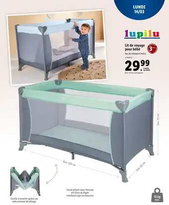Lidl Lit de Voyage offre