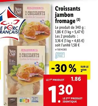 Lidl Croissants Jambon Fromage offre
