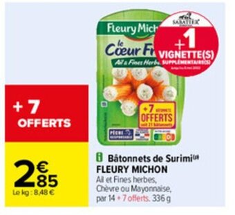 Carrefour Bâtonnets de Surimi Fleury Michon offre
