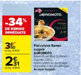 Carrefour Plat Cuisiné Ramen Surgelé Ajinomoto offre