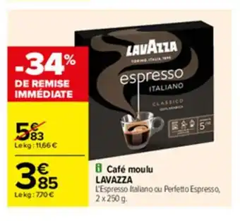Carrefour Café Moulu Lavazza offre
