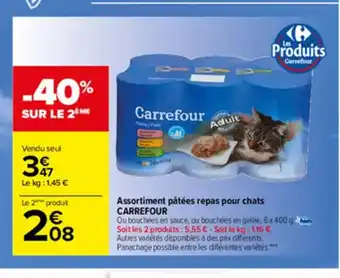 Carrefour Assortiment Patées Repas Pour Chats Carrefour offre