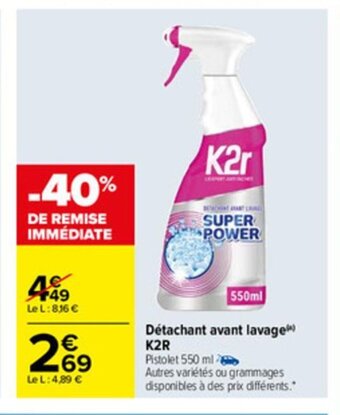 Détachant Avant Lavage K2R