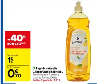 Carrefour Liquide Vaisselle Carrefour Essentiel offre