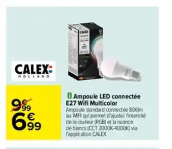Carrefour Ampoule LED Connectée E27Wifi Multicolor offre