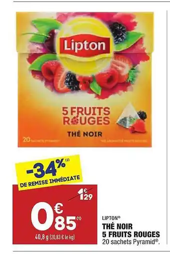ALDI Thé Noir 5 Fruits Rouges Lipton offre