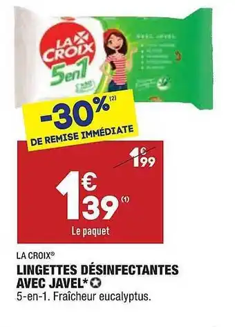 ALDI Lingettes Désinfectantes Avec Javel La Croix offre
