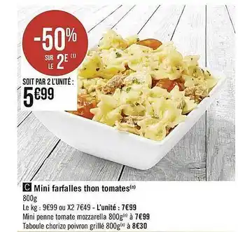 Casino Supermarchés Mini Farfalles Thon Tomates offre