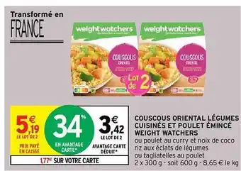 Intermarché Express Couscous Oriental Légumes Cuisinés Et Poulet émincé Weight Watchers offre