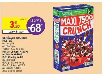 Intermarché Express Céréales Crunch Nestlé Le 2ème à 68% offre