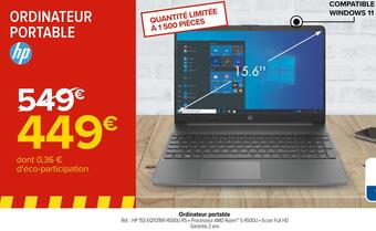 Carrefour Hp ordinateur portable offre
