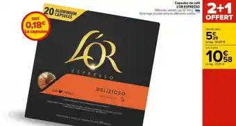 Carrefour L'or capsules de café offre