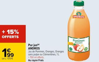 Carrefour Andros pur jus offre