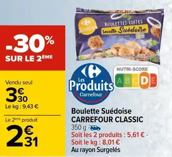 Carrefour Carrefour classic boulette suédoise offre