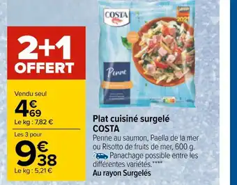 Carrefour Costa plat cuisiné surgelé offre