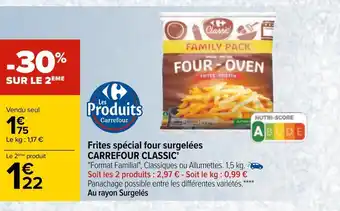 Carrefour Carrefour classic frites spécial four surgelées offre