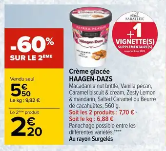 Carrefour Haagen-dazs crème glacée offre
