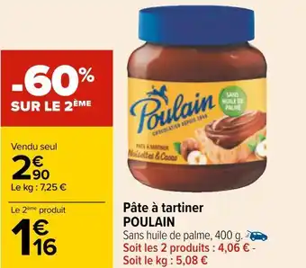 Carrefour Poulain pâte à tartiner offre